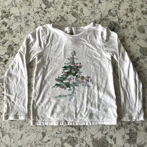 Next watercolor Christmas tree LS tee sz 4-5